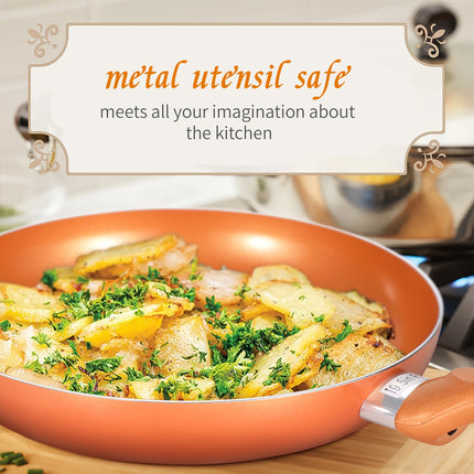 10-Piece Non Stick Pots And Pans Set, Aluminum Ceramic Cookware Set With Lids, Induction,