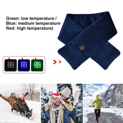 Women Men Heating Scarf Temperature Scarf 3 Gears Adjustable USB Charging Heat