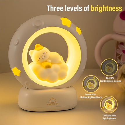 1pc Sleeping Cat Night Light, USB Rechargeable Companion Sleeping Lamp,