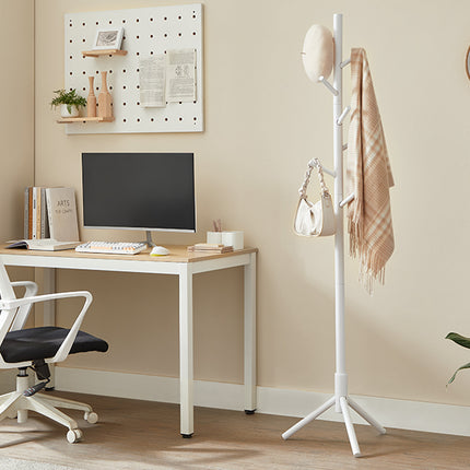 Standing Coat Rack, Solid Wood Coat Rack, Tree-Shaped Coat Rack with 8 Hooks, 3 Height Options, for Clothes, Hats, Bags