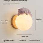 Lying Bear Wall Lamp Pink