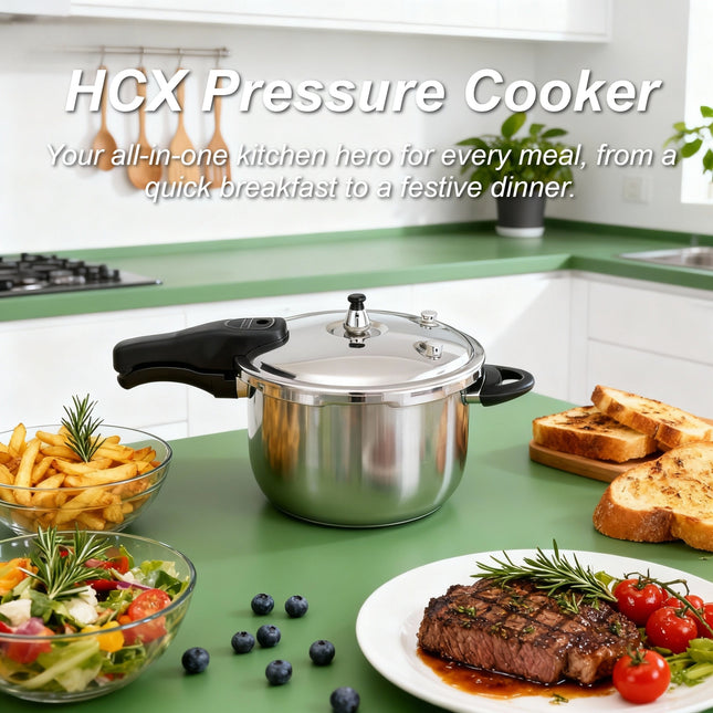 Premium Stainless Steel Pressure Cooker  Thickened Multi-Layer Base for Rapid Freshness