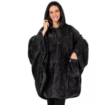 Hooded Cloak Thickened Solid Color Bathrobe