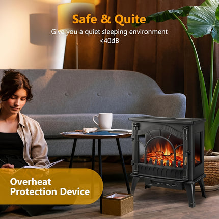 Electric Fireplace Stove, Freestanding Fireplace Heater