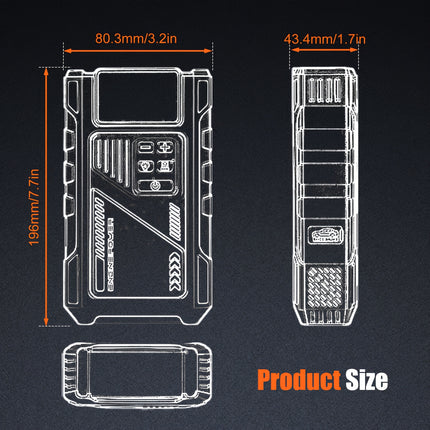 6000A Car Jump Starter Power Bank with 150PSI Air Compressor