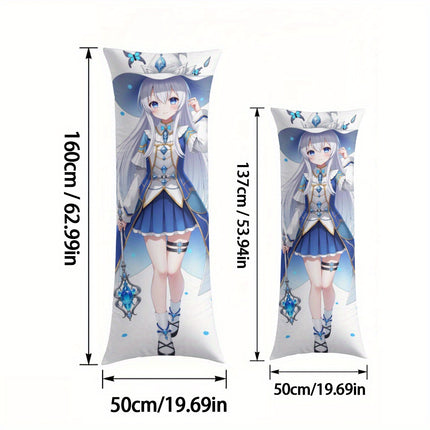1pc Anime-Style Full Body Pillow with Zipper Closure, Hypoallergenic Polyester Cover,