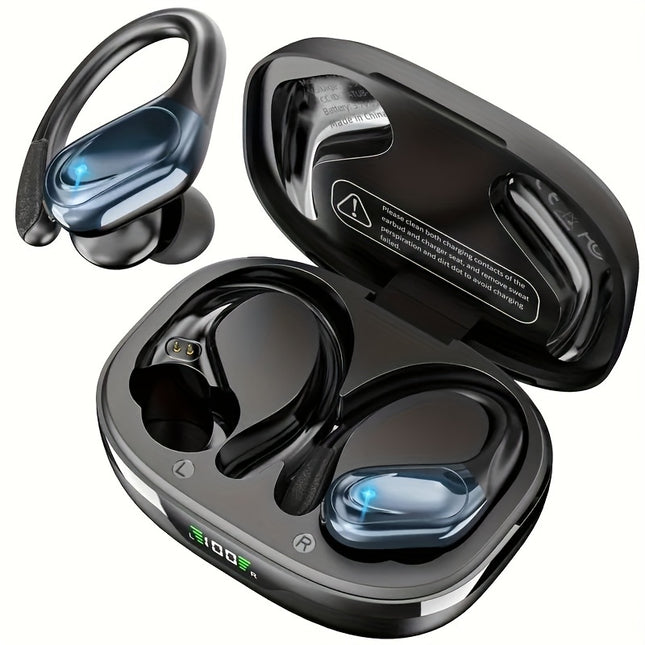 Wireless Earbuds - Sports Headphones with Earhooks, HiFi Stereo Sound,