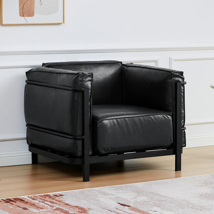 Modern Faux Leather Accent Sofa & Loveseat Set 1, 2 & 3 Seater Options with Iron Frame