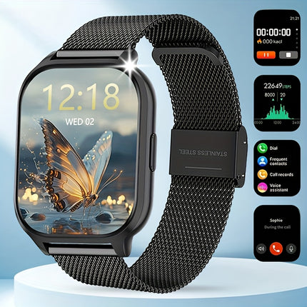 Smart Watch for Men and Women, Text Message Notifications, Remote Camera and Music Control, USB Charging