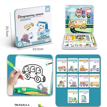 Magnetic Puzzle Children's Puzzle Magnetic Stickers Toys Wooden
