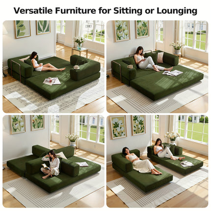Sofa Bed, Folding Floor Couch,CompressedConvertable Sleeper Sofa,Memory Foam Couch