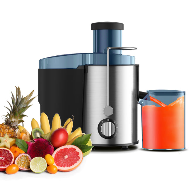 400W Centrifugal Juicer Extractor - Stainless Steel Fruit & Vegetable Juicing Machine with Micro Switch, Motor Overload Protection, and Full Copper Power Cord - Perfect for Singles or Small Families