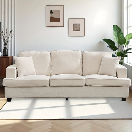 Sofa with Plush Cushions & Removable Washable Cover - Contemporary Sectional Sofa