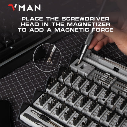 128in 1 Precision Screwdriver Set, Magnetic Driver Kit with Flexible Shaft, Professional Magnetic Repair Tool Kit