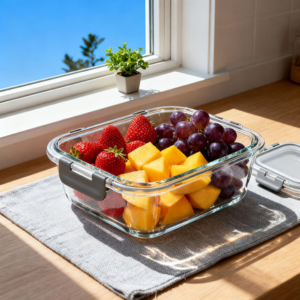 Pack Of 24 (12 Glass Bowls + 12 Lids) Glass Crisper, Candy Tray with Sealed Lid, Candy Jar, Microwave Safe