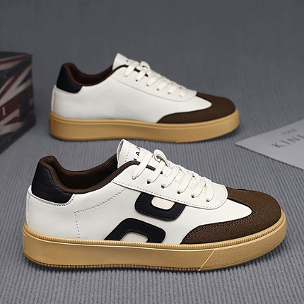 Men'S Fashionable Versatile Casual Sneakers - Plaid Low-Top Lace-Up Shoes with Round Toe,