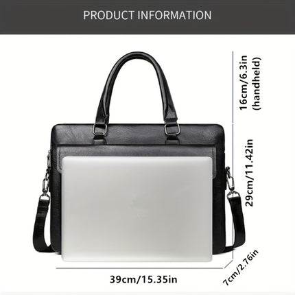 Men'S Briefcase, High-End Shoulder Bag, Stylish Crossbody Computer Bag, Large Capacity Document Bag