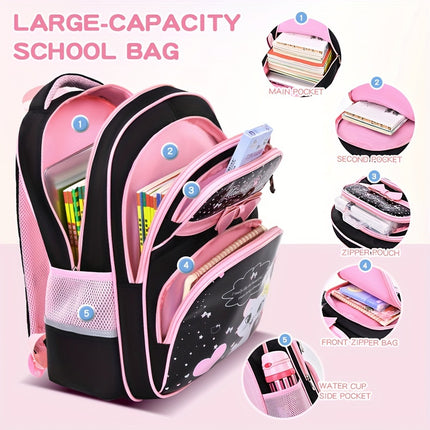 Lightweight Backpacks for Girls in Grades One to Six, Ages 6-12, Popular Among Kids