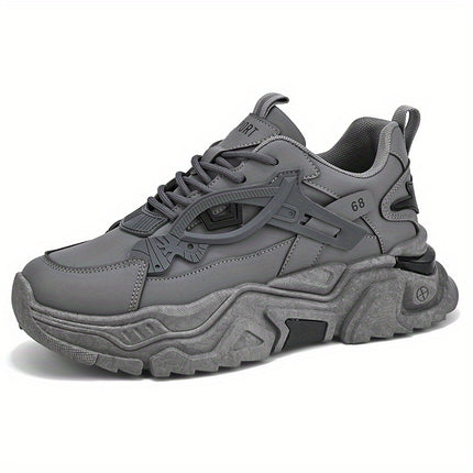 Lightweight White Sneakers with Thick Soles for Casual Wear, Designed for Men