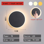 Warm light / Touch switch / 13cm Black