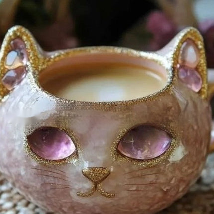 Geode Mug Crystal Cat Cup Resin Crafts
