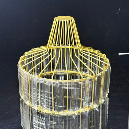 Modern Large Crystal & Metal Chandelier - Large Statement Light Fixture with Crystal and Metal Frame,