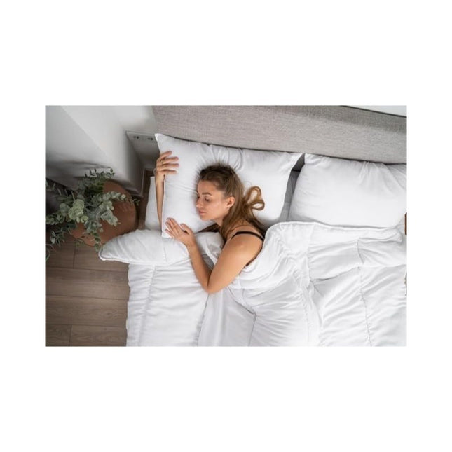 Couette 220 X 240 Cm White 380 G/M² Microfiber Soft - High Quality - (Double Bed)