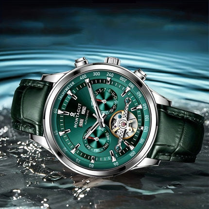 Men'S Automatic Self-Winding Mechanical Watch with Luminescent Hands & Date Display