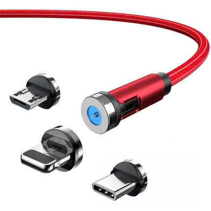 Twitch 540 Degree Rotating Single Needle Magnetic Data Cable One For Three Android Type-C Charging Cable Three In One