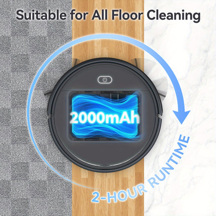 Robot Vacuum with 6500PA Powerful Suction Tangle-free Pet Hair Extraction, Detachable Mop