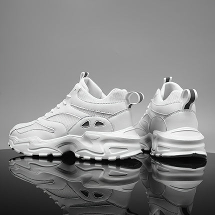 Men'S Casual Sneakers, Solid Color, Breathable Mesh Upper & Inner, EVA Sole, Cloth Insole