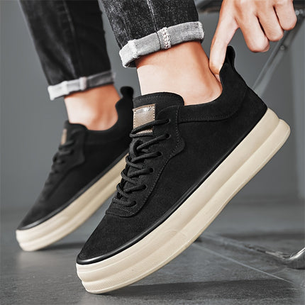 Men'S Fashion Solid Color Low-Top Sneakers, Comfortable