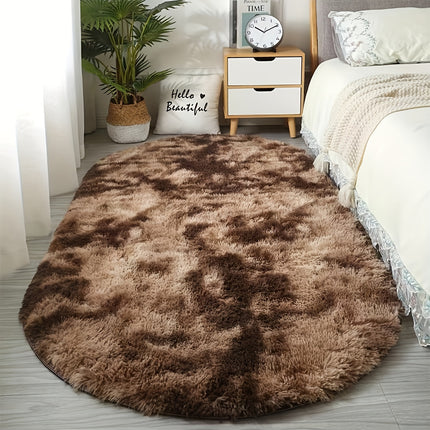 An Oval-Shaped Plush Rug That Is Non-Slip, Can Be Hand-Washed Or Machine-Washed