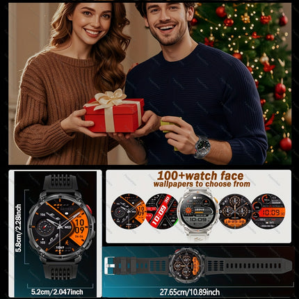 smartwatch features a 1100mAh large battery, supports wireless calling, message notifications,