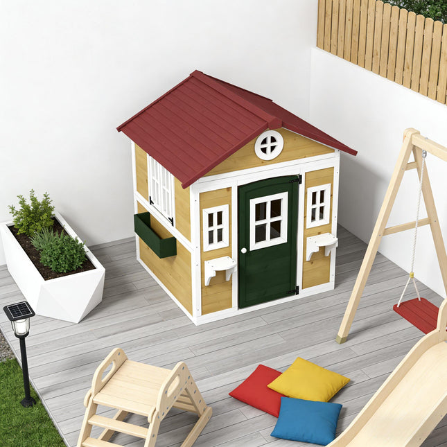 Toddlers Wooden Playhouse,Outdoor Kids Cottage