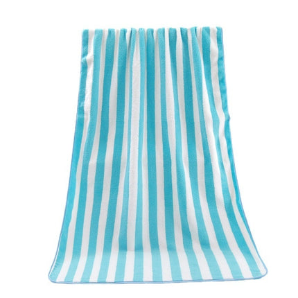 Warp Knitted Coral Velvet Wide Stripe Big Towel Wholesale Edging Bath Towel