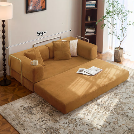 Sofa Bed, Convertible Floor Sofa, Leisure Sofa Bed, Corduroy Folding Mattress, Lounge Sofa