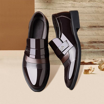 Men's Leather Slip-On ShoesOffice & Travel - Father's Day Gift-Black/Brown