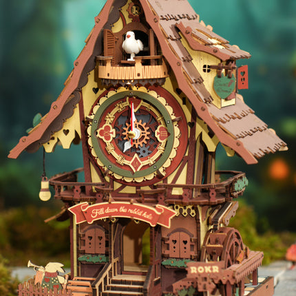 Cuckoo Clock Handmade DIY Wooden Assembly Model Building Block Toy