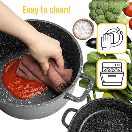 17pcs Cookware Set  with Marbled Coating  Pot