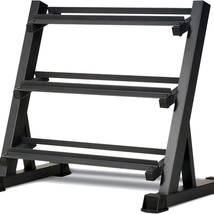 1100LB Capacity Adjustable 3-Tier Dumbbell Rack for Home Gyms  36-Inch Base Model Storage Stand