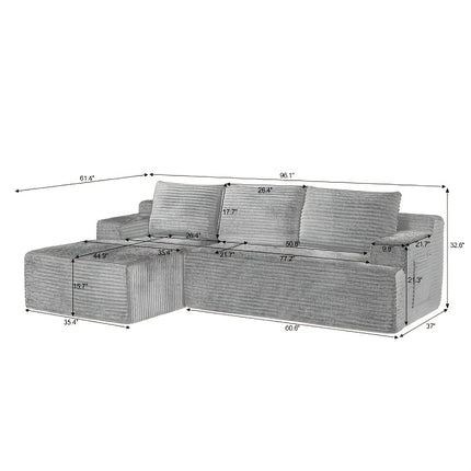 Sofa Cloud Sectional Couch, Comfy L Shaped Black Couches For Living Room, Oversized Sofa Sleeper