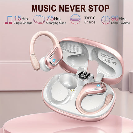 Wireless Earbuds For Running Sports, Wireless Earphones Sports with Earhooks, LED Display,