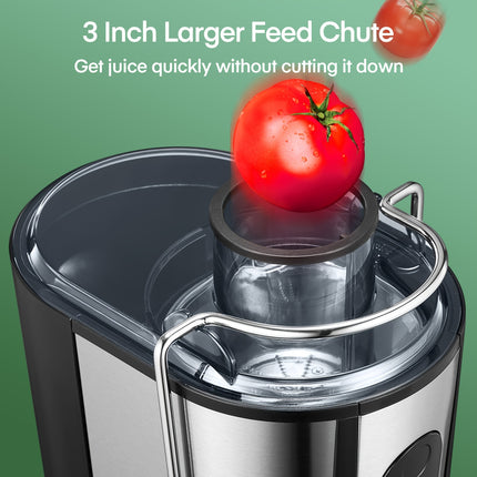 600W Juicer With Large Filling Shaft (65 Mm), Juicer Vegetables And Fruit, 2 Speed Levels, Anti-drip System