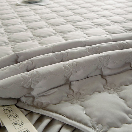 Quilted Fitted Sheet Dust Cover Bed Skirt Fitted Sheet Solid Color