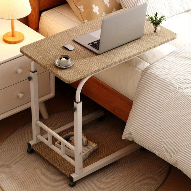 8 Colors, Adjustable Bedside Table for Elderly Care, Mobile Hospital Bedside Table with Wheels,