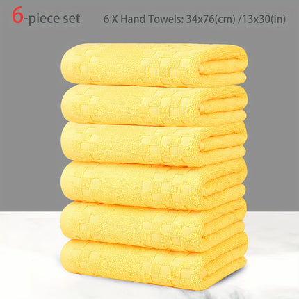 6pcs 100% Cotton Face Towel Set | Soft, Quick-Drying, Lightweight, Breathable,