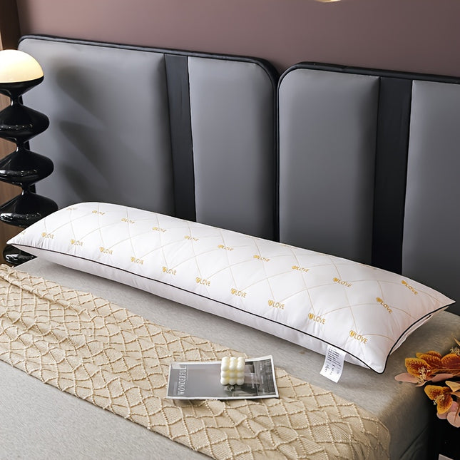 1pc Embroidered Long Body Pillow Suitable for Sleep, Cervical & Lumbar - Pregnancy Pillow for Women