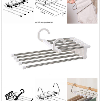 Telescopic Folding Pants Hanger Household Magic Pants Trousers Hanger Wardrobe Storage