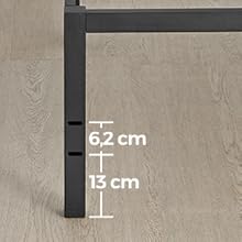 VASAGLE Double Bed Frame, Metal Bed Frame, with Bedside Shelves, Guest Bed Frame, for 190 x 140 cm Mattresses, Easy Assembly